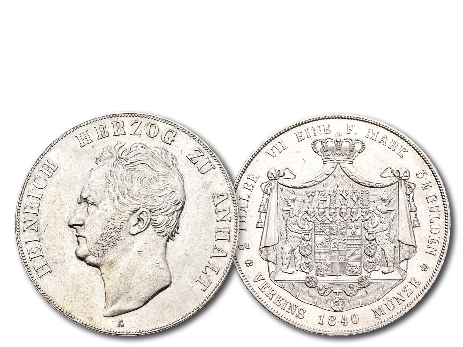 Front and back of a double thaler from 1840