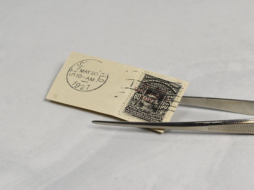 Briefstück mit einer 3c-Marke von Neufundland